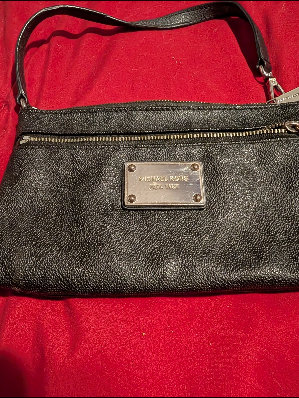 Michael Kors Black Leather Wristlet